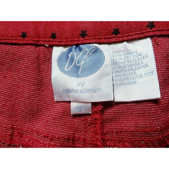 DG2 by Diane Gilman 4P Skinny Jeans Red Stars - Picture 6 of 8